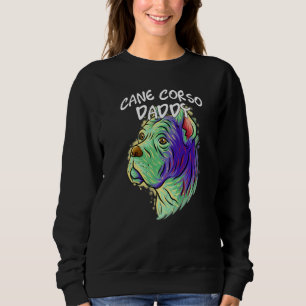 Farbenfroher Pop Portrait Cane Corso Dog Vater Vat Sweatshirt