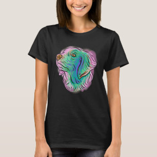 Farbenfroher Pop Portrait Golden Retriever Dog Mam T-Shirt