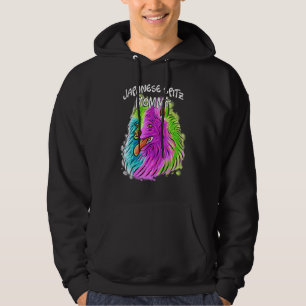 Farbenfroher Pop Portrait Japanisch Spitz Dog Mama Hoodie
