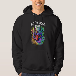 Farbenfroher Pop Portrait Rottweiler Hund Mama Mut Hoodie