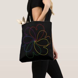Farbenfroher Regenbogen auf der Blume Black Chic