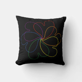 Farbenfroher Regenbogen auf der Blume Black Chic Kissen