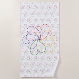 Farbenfroher Regenbogen auf der Blume des weißen H Strandtuch