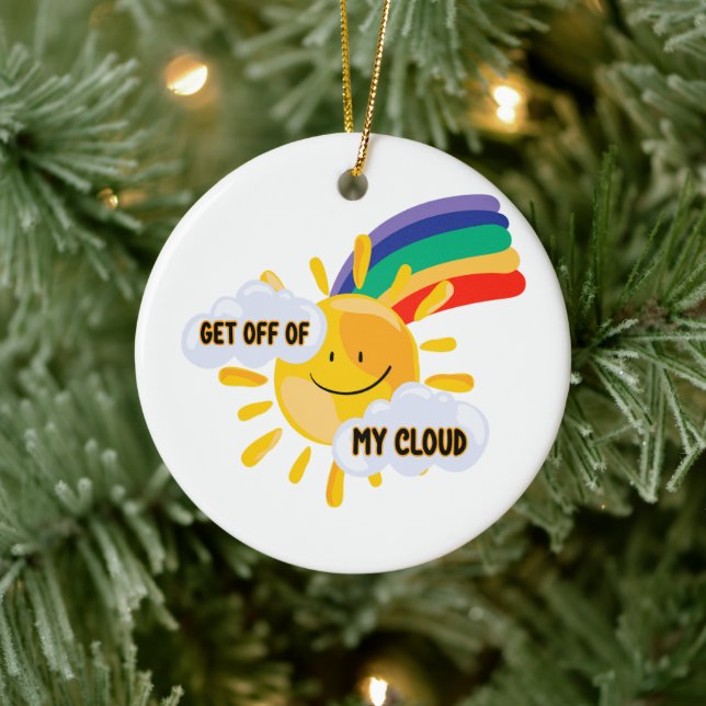 Farbenfroher Regenbogen aus meiner Cloud Keramik Ornament (Baum)