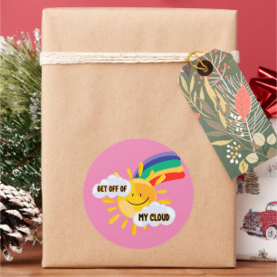 Farbenfroher Regenbogen aus meiner Cloud Runder Aufkleber