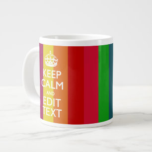 Farbenfroher Regenbogen Behalte Ruhe und Text indi Jumbo-Tasse