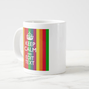 Farbenfroher Regenbogen Behalte Ruhe und Text indi Jumbo-Tasse