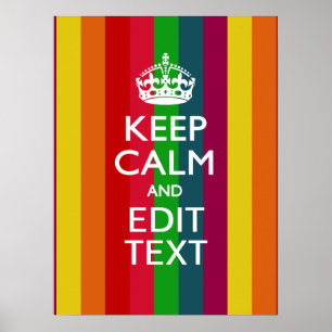 Farbenfroher Regenbogen Behalte Ruhe und Text indi Poster