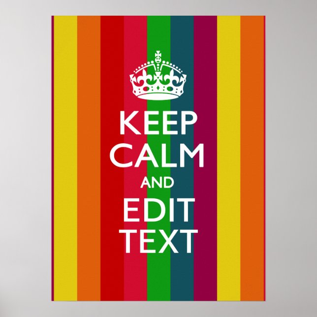 Farbenfroher Regenbogen Behalte Ruhe und Text indi Poster (Vorne)