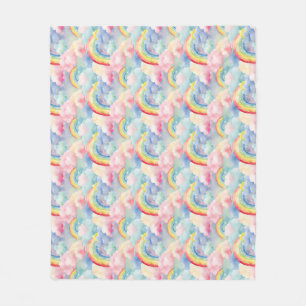 Farbenfroher Regenbogen, Cloud und Star Fleecedecke