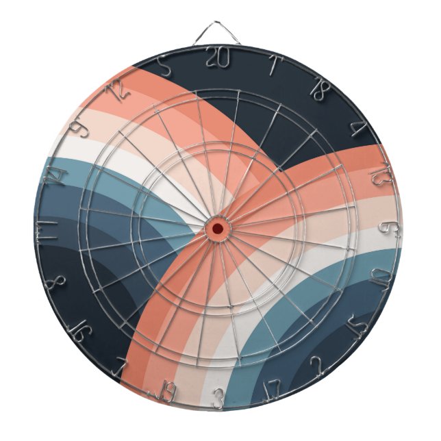 Farbenfroher Regenbogen im Doppel-Retro-Stil Dartscheibe (vorne)