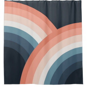Farbenfroher Regenbogen im Doppel-Retro-Stil Duschvorhang