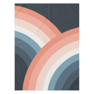 Farbenfroher Regenbogen im Doppel-Retro-Stil Tischdecke