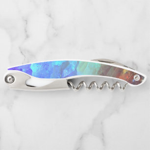 Farbenfroher Regenbogen Kristall Kellnermesser