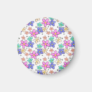 farbenfroher Regenbogen leuchtende Blumen Hummeln Magnet