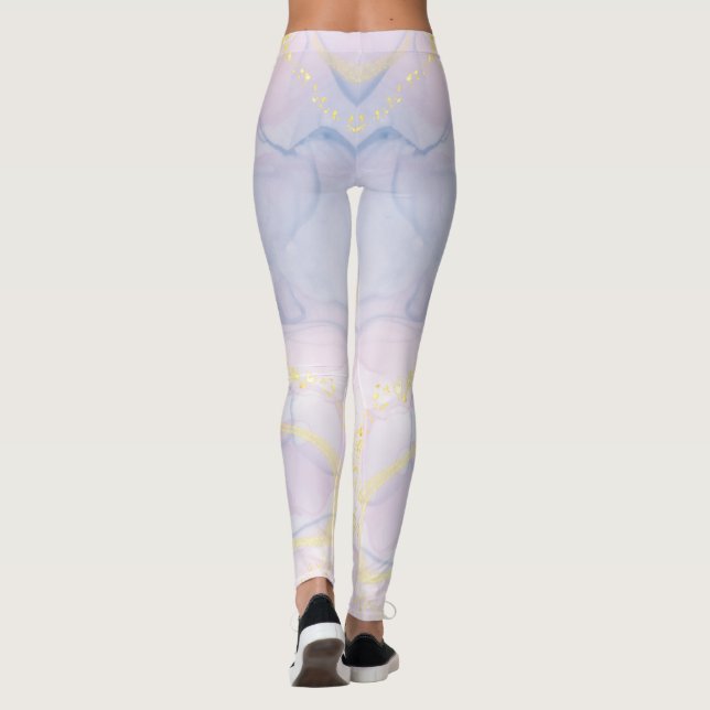 Farbenfroher Regenbogen-Streifen Capri mit eigener Leggings (Rückseite)