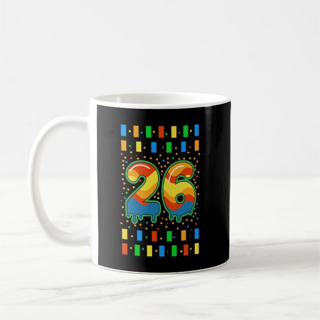 Farbenfroher Regenbogen-Tropfen Nummer 26  Kaffeetasse (Links)