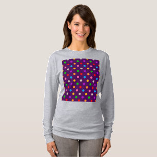 Farbenfroher Regenbogen Tupfen Lila  T-Shirt