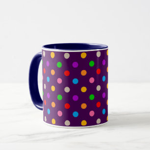 Farbenfroher Regenbogen Tupfen Lila Tasse