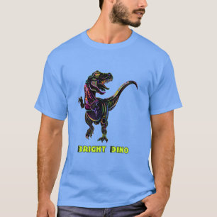 Farbenfroher Regenbogen Velociraptor Dinosaur Art  T-Shirt