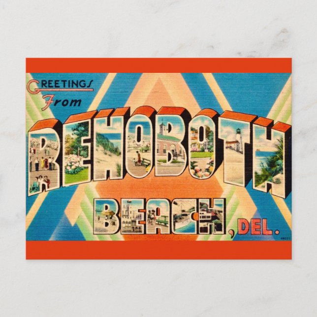 Farbenfroher RehoBeide Strand Postkarte (Vorderseite)