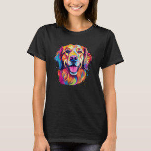 Farbenfroher Retriever mit großen Augen Portrait P T-Shirt
