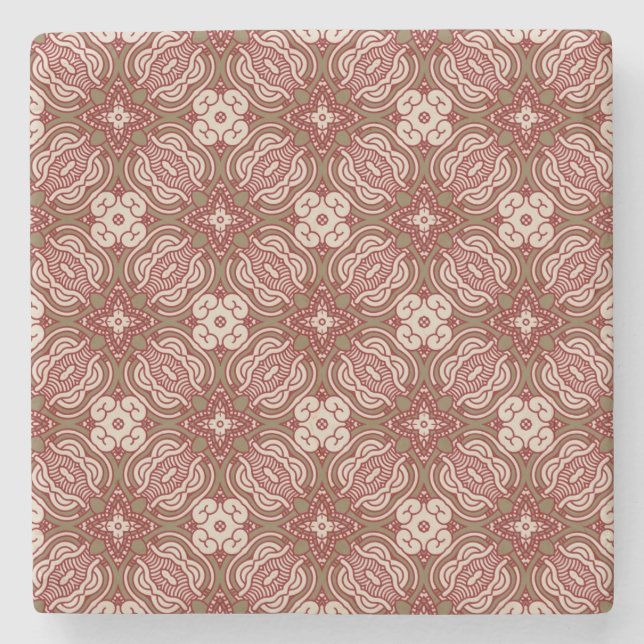 Farbenfroher Retro-Musterhintergrund 4 Steinuntersetzer (Vorderseite)