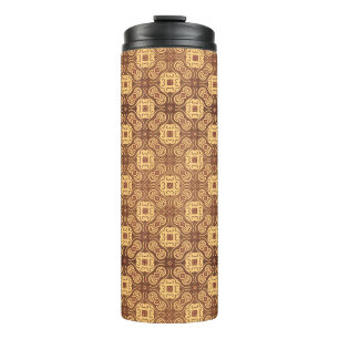Farbenfroher Retro-Musterhintergrund Thermosbecher