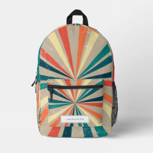 Farbenfroher Retro-Regenbogen Sunbury-Individuelle Bedruckter Rucksack