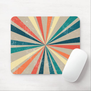 Farbenfroher Retro-Sonnenstrahl Mousepad