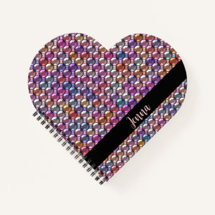 Farbenfroher Rhinestone mit individuellem Namen Notizbuch