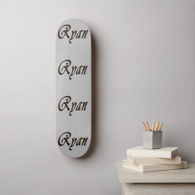 Farbenfroher Ryan Name, Skateboard (Wandkunst)