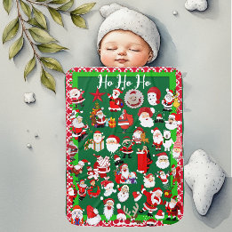 Farbenfroher Santa Ho Ho Weihnachten Grün Spaß Babydecke