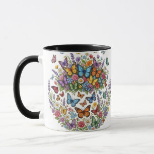 Farbenfroher Schmetterlingsgarten & Wildblumenstra Tasse