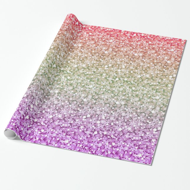 Farbenfroher Shiny Glitzer Geschenkpapier (Ungerollt)