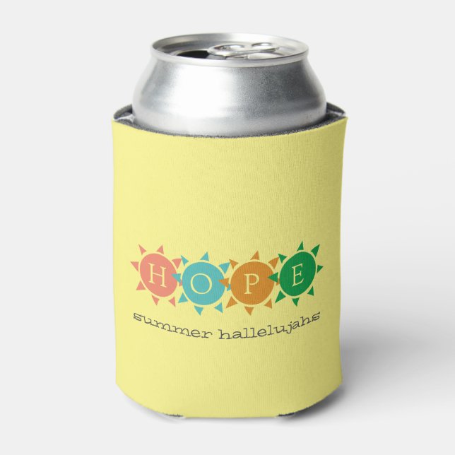 Farbenfroher Sommerspass Sonne MONOGRAM Hoffnung Dosenkühler (Kanne Vorderseite)