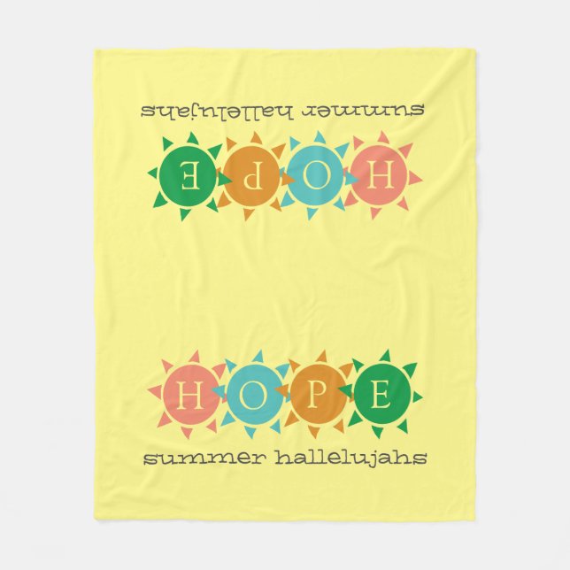 Farbenfroher Sommerspass Sonne MONOGRAM Hoffnung Fleecedecke (Vorderseite)
