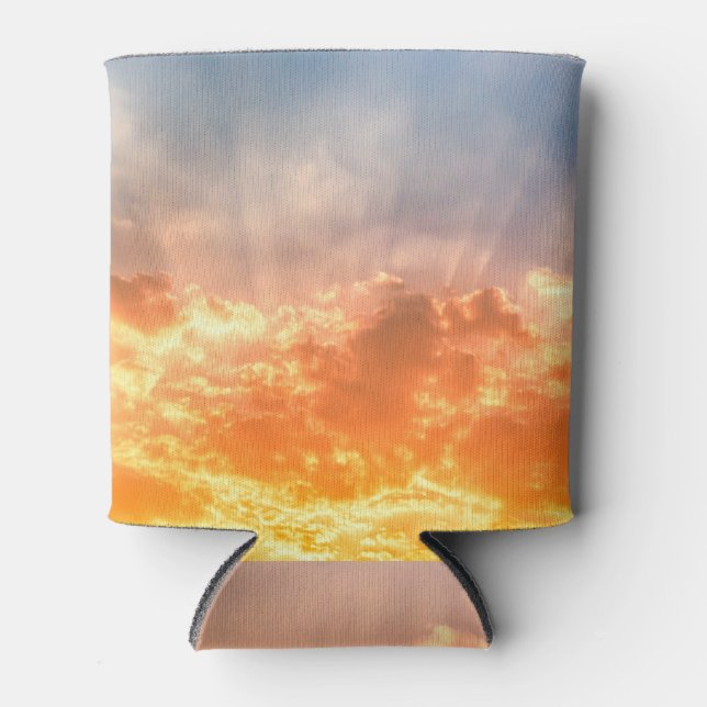 Farbenfroher Sonnenuntergang: feuchter Himmel. Dosenkühler (Vorderseite)