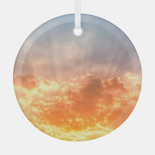 Farbenfroher Sonnenuntergang: feuchter Himmel. Ornament Aus Glas