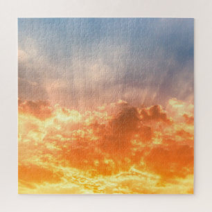 Farbenfroher Sonnenuntergang: feuchter Himmel. Puzzle