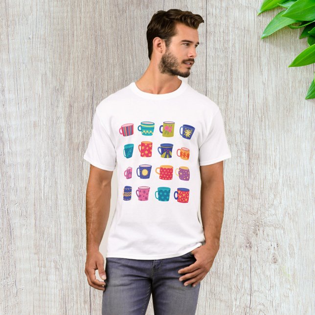Farbenfroher Spaß Gemustert Coffee Tasse Set T-Shirt (Von Creator hochgeladen)