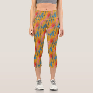 Farbenfroher Spritzer Capri Leggings