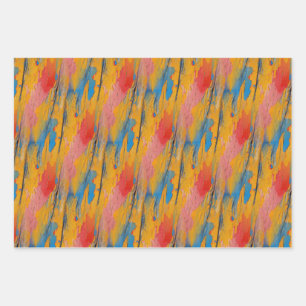 Farbenfroher Spritzer Geschenkpapier Set