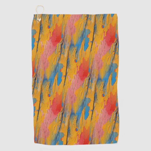 Farbenfroher Spritzer Golfhandtuch (Vorderseite)