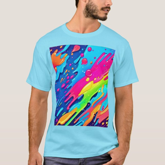 Farbenfroher Spritzer T-Shirt (Vorderseite)