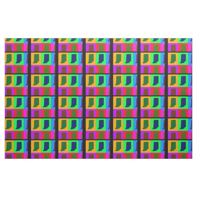 Farbenfroher Staat von Indiana Pop Stoff (Fat Quarter (45,7 x 55,9 cm))