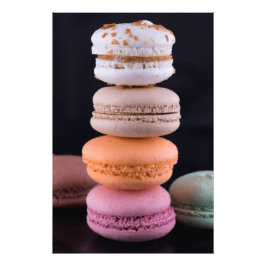 Farbenfroher Stapel französischer Macarons Fotodruck