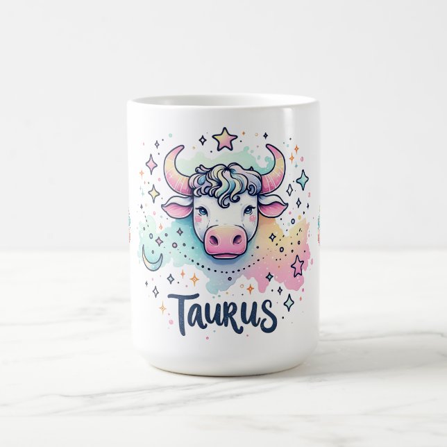 Farbenfroher Stier Zodac Astrologie Kaffeetasse (Mittel)