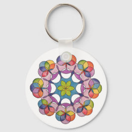 Farbenfroher Stift Gezeichnet Geometric Mandala Sp Schlüsselanhänger