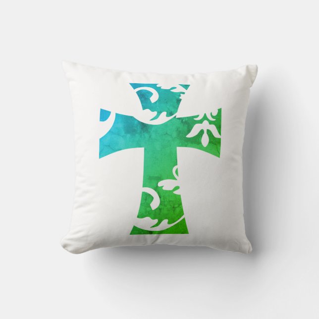 farbenfroher SWIRL CROSS | Kissen (Vorderseite)